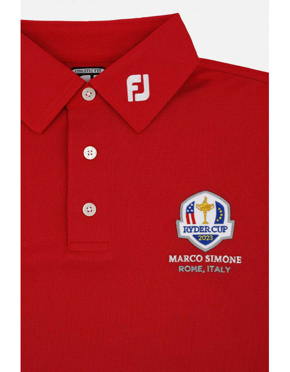 Footjoy Stretch Pique Solid Ryder Cup 2023 Short Sleeve Polo