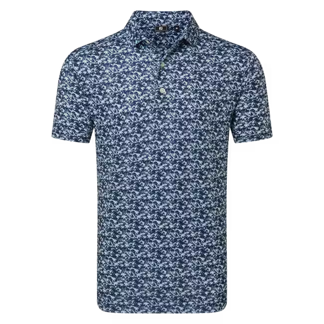 Footjoy Hidden Palm Print Lisle Polo Manica Corta