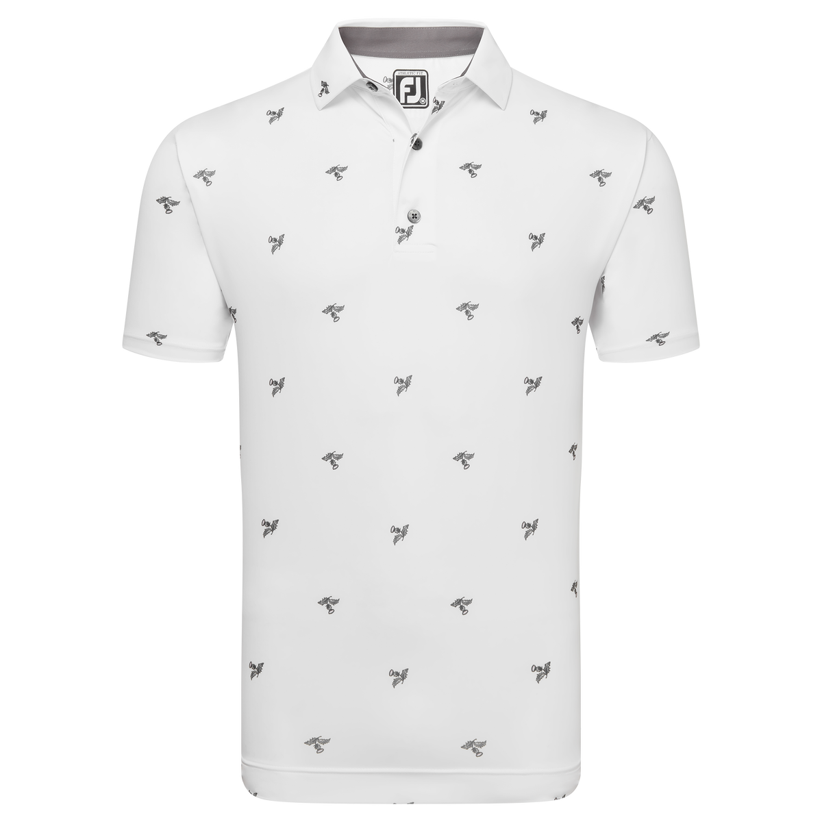 Footjoy Thistle Print Lisle Polo Manica Corta