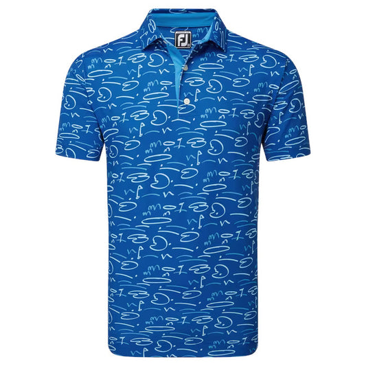 Footjoy Golf Course Doodle Pique Polo Manica Corta