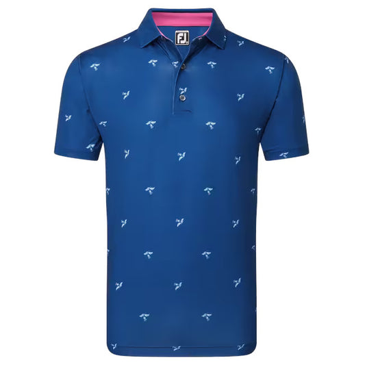 Footjoy Thistle Print Lisle Polo Manica Corta