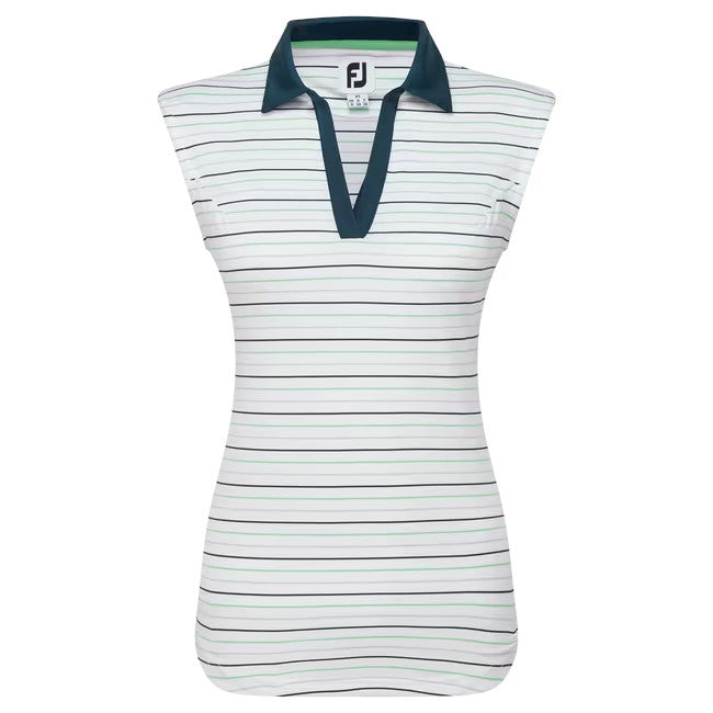 Footjoy Sleeveless Striped Lisle Polo Smanicata da Donna