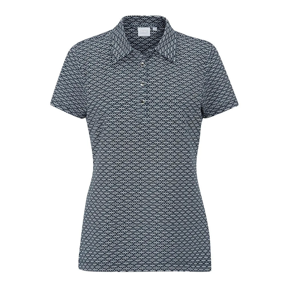 Ping Rumour Printed Polo Manica Corta da Donna