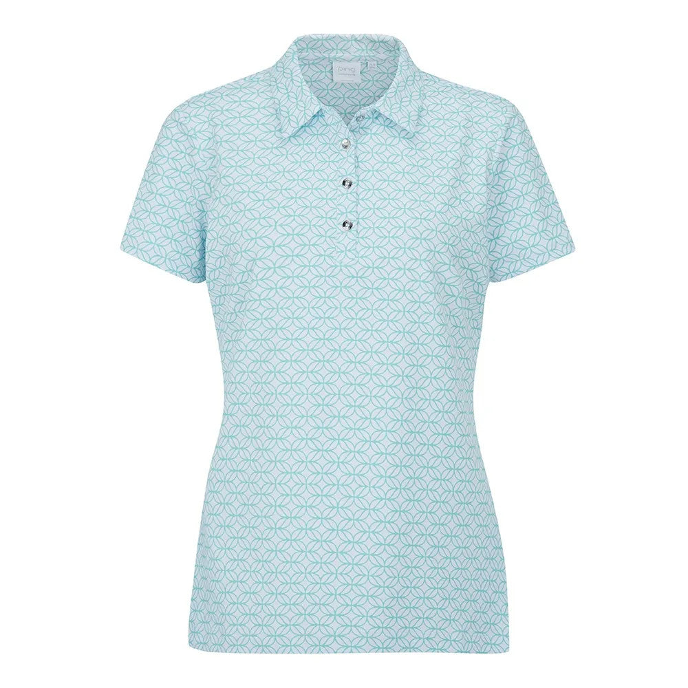 Ping Rumour Printed Polo Manica Corta da Donna