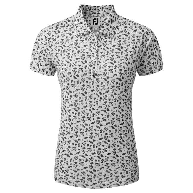 Footjoy Floral Print Lisle Polo Manica Corta da Donna